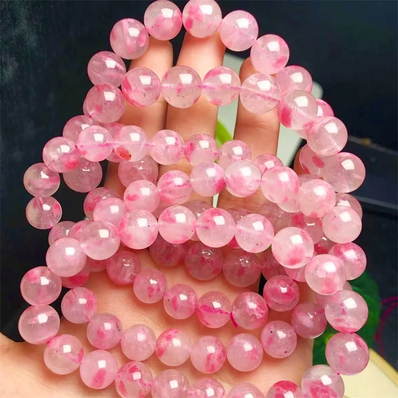 Natural Sakura Jade Bracelet Gemstone Crystal Reiki Healing Gemstone Bracelet Fengshui Jewelry Gift 1PCS 8/11/12MM