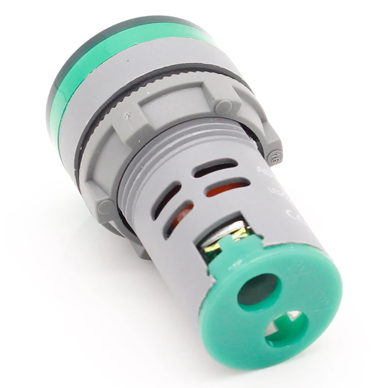 Medidor de tensão LED com luz piloto, voltímetro, medidor de tensão, indicador, vermelho, amarelo, verde, branco, azul, 22mm, AC 60-500V, 1pc