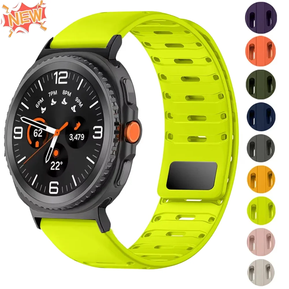 삼성 갤럭시 워치 8 44mm 40mm 8 클래식 46mm 스포츠 시계줄, 갤럭시 워치 울트라 2025 47mm용 통기성 실리콘 스트랩