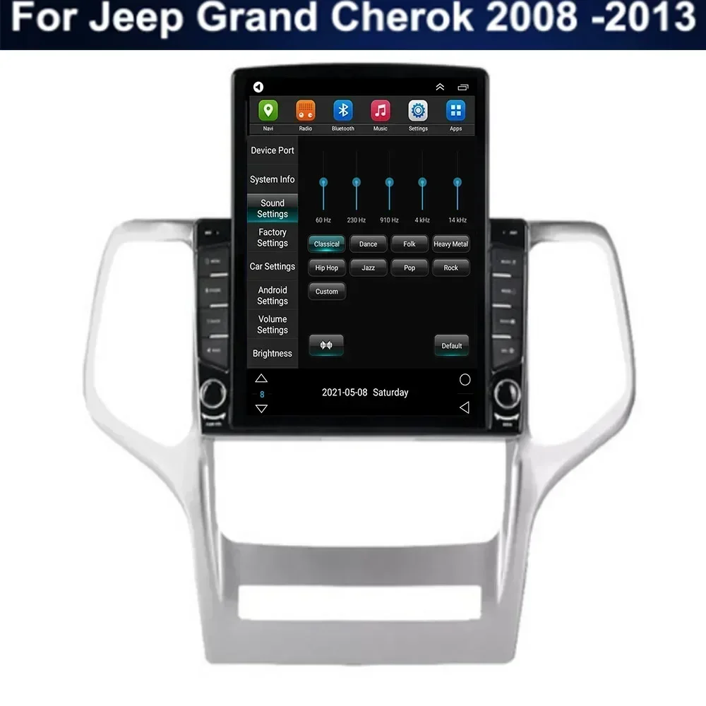 9.7 "Android 13 สําหรับJeep Grand Cherok 2008 - 2013 Teslaประเภทรถวิทยุเครื่องเล่นวิดีโอมัลติมีเดียนําทางGPS RDSกล้องไม่มีDvd