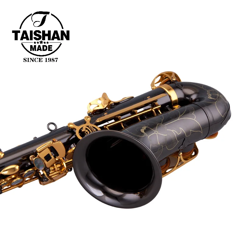 

Alto Saxophone Double Color Black Gold Nickel Plated Brass Body Tone Woodwind Instrument For Professional With Case