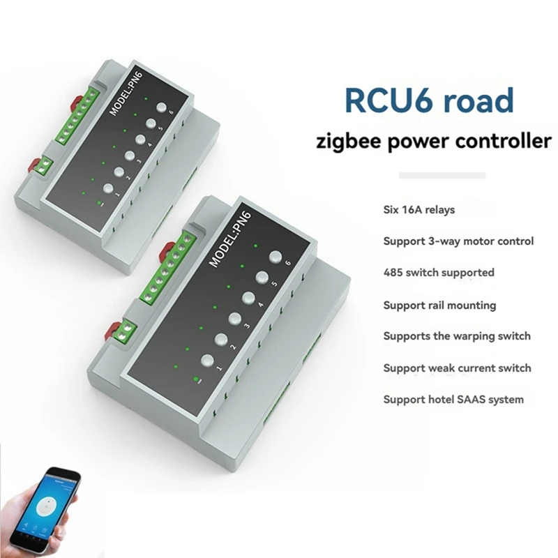 Tuya Smart Home 6-Channel 16A Relay Switch Module Dry Contact Module For Intelligent Appliance Control