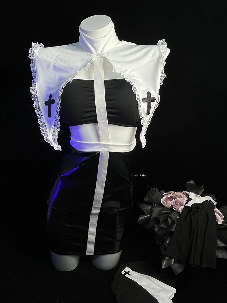Costume de nonne Sexy, Transformation de demoiselle d'honneur, Cosplay, pur désir, ensemble de reine orm pour Bar d'halloween, matériau en Polyester