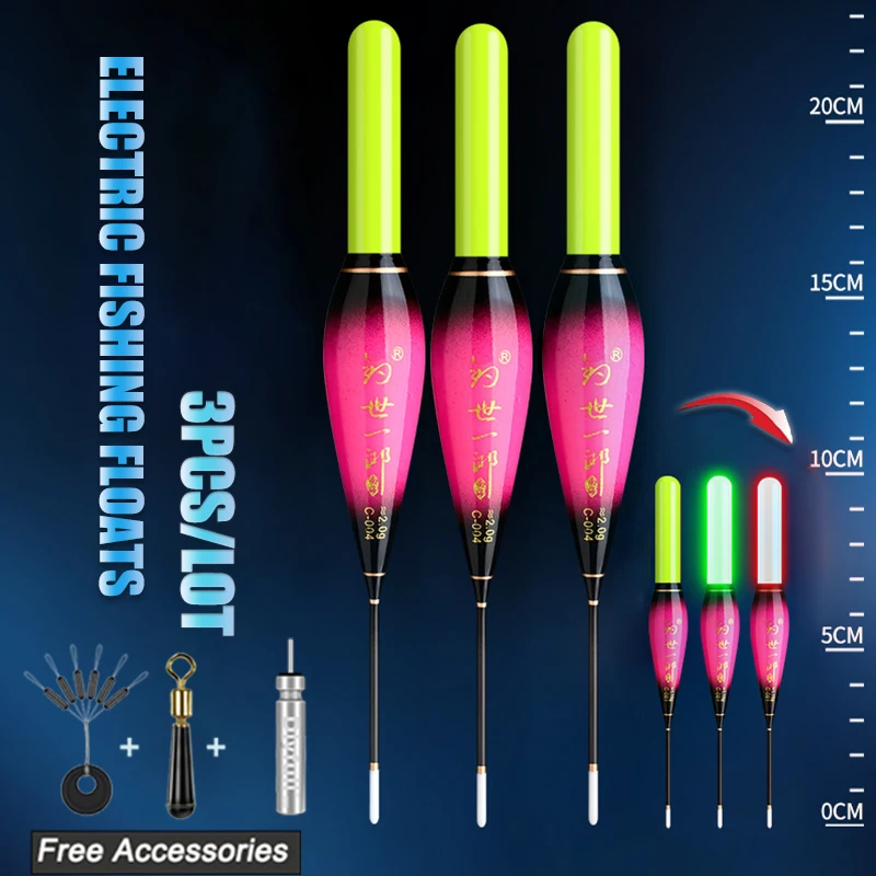 

3pcs/Lot Fishing Floats Intelligent Smart IC Gravity Sensor Color Change Electric LED Luminous Rock Fishing Accessories