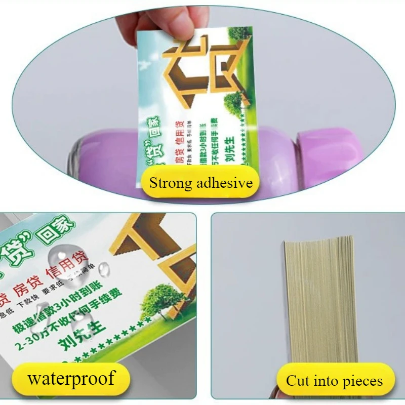 100PCS Custom Advertising Stickers Waterproof Sunproof Free Design Logo QR Code Outdoor Strong Adhesive Labels