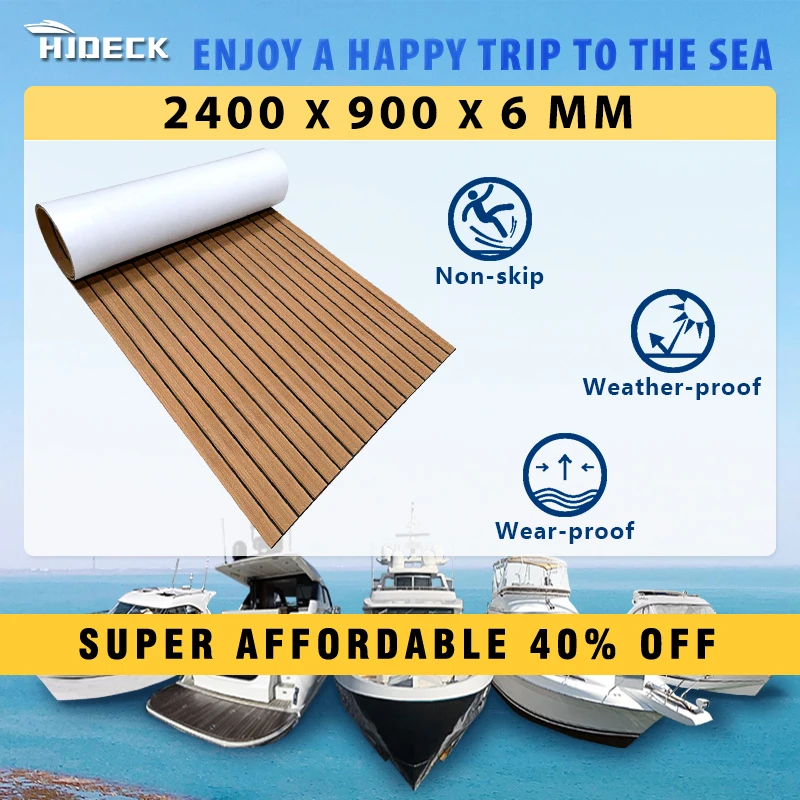 

Waterproof Eva Foam Boat Flooring Carpet Carpet Blanket Brown Faux Teak Deck Sheet Yacht Flooring Antiskid Damping Pads