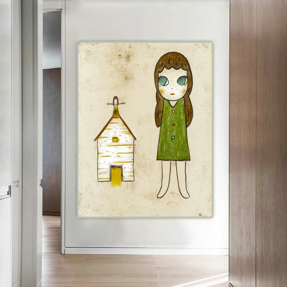Yoshitomo Nara《Untitled 2005》Cartoon Minimalist Japanese Canvas Painting Aesthetic Artwork Picture Wall Decor Home Decoration
