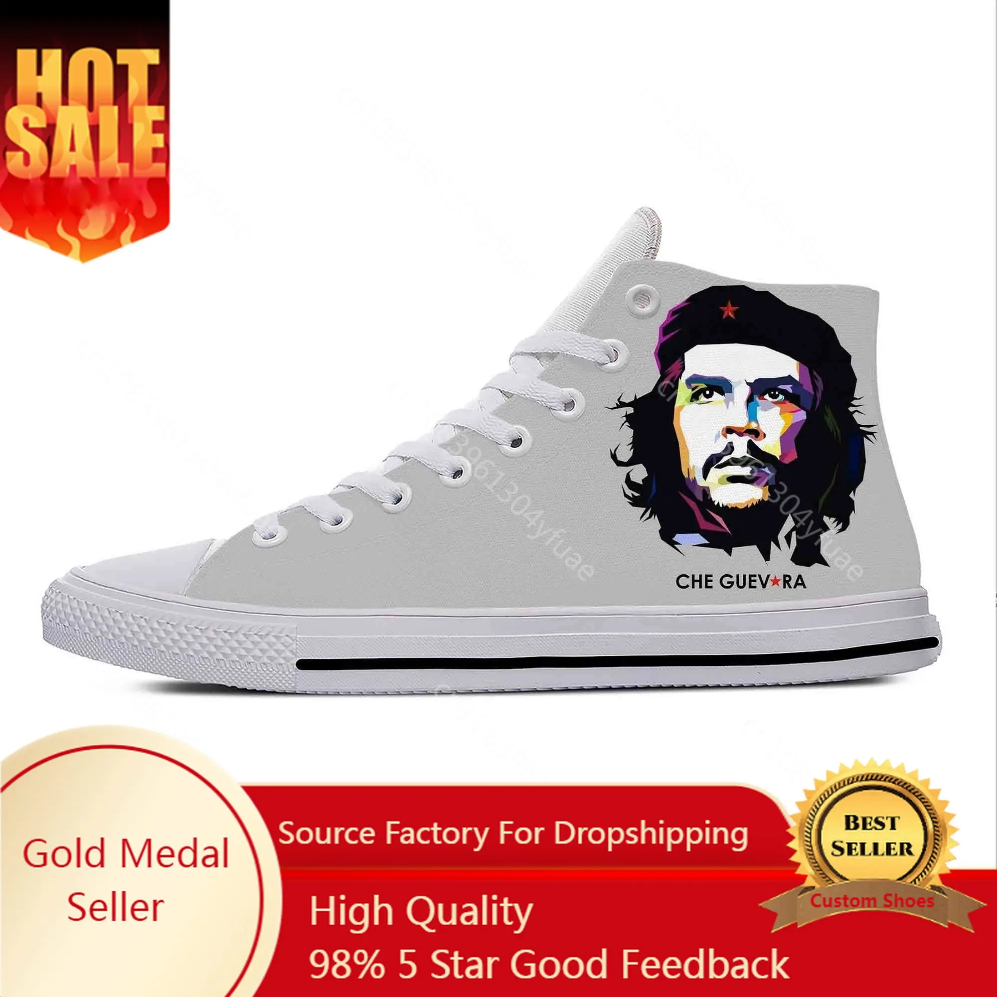 

Hot Cool Che Guevara Communism Socialism Cuba Cuban Casual Shoes High Top Lightweight Men Women Sneakers Classic Board Shoes