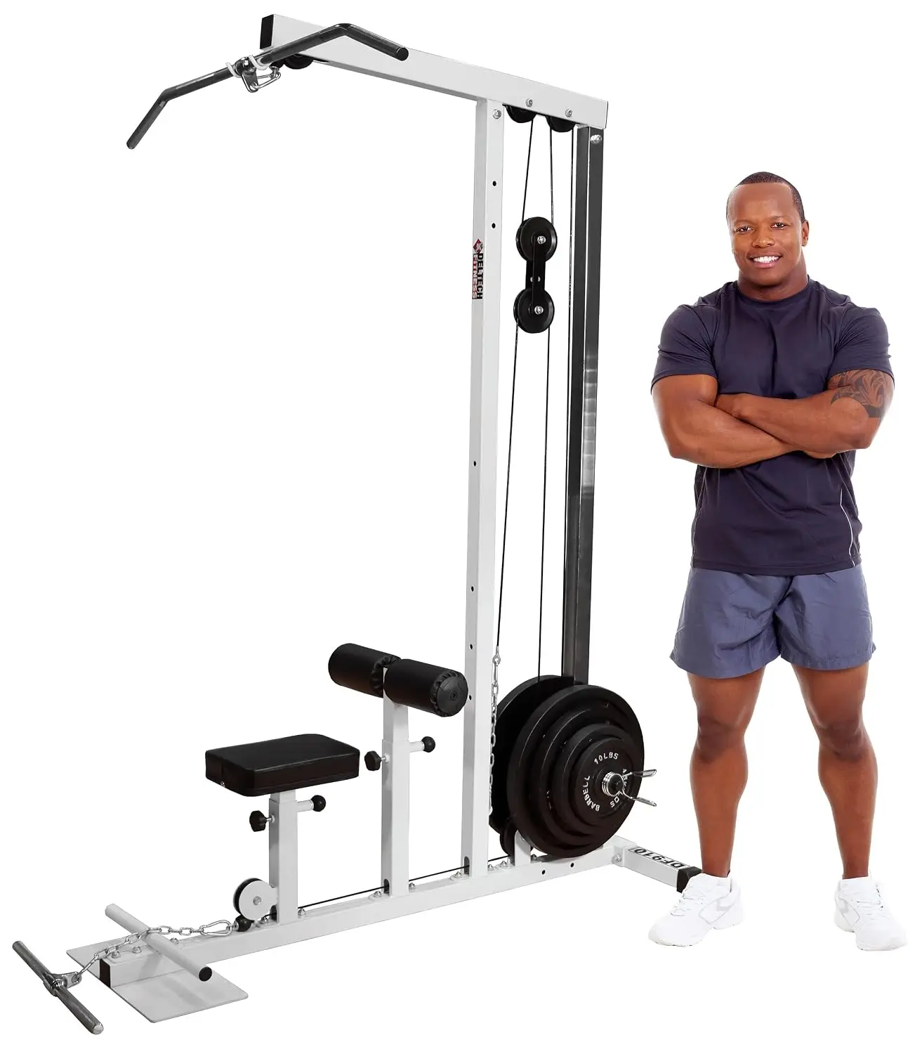 LAT Pull-Down Machine 500 LBS High & Low Row Pulley Station for Standard & Olympic Plates Home Gym Equipment, Customized