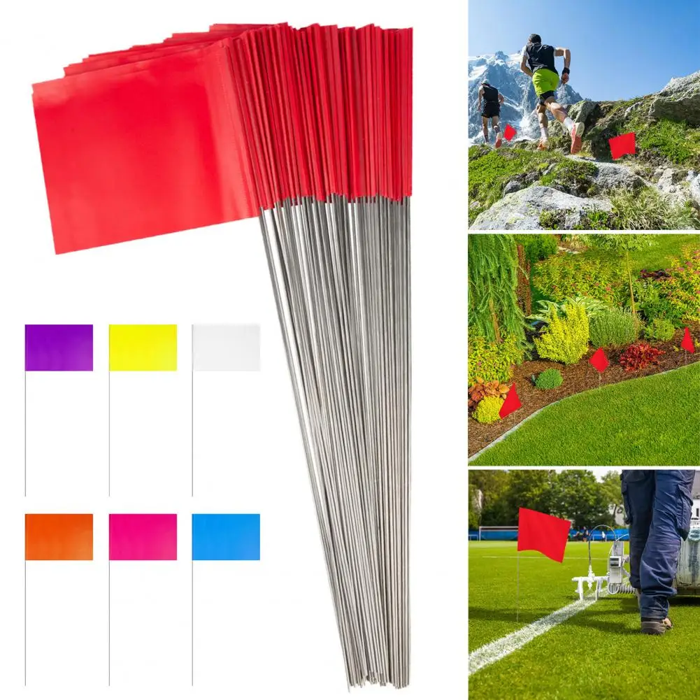 

Small Yard Flags 100pcs Waterproof Pvc Landscape Marking Flags for Lawn Sprinkler Use Non-fading for Landscaping for Outdoor