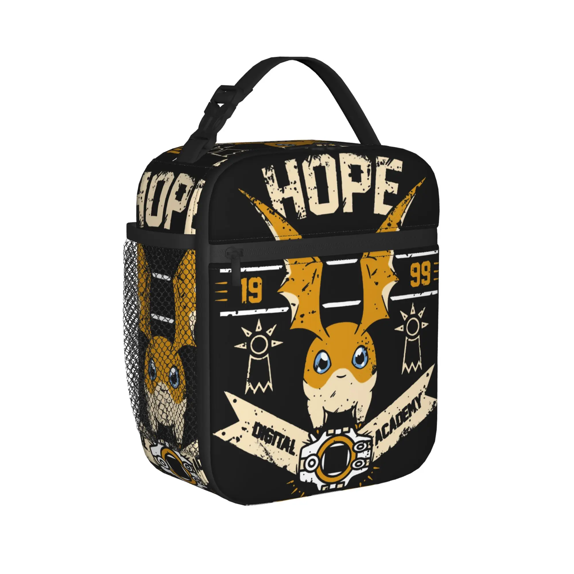Hope Academy Insulated Lunch Bags Cooler Bag Reusable,Lunch Container Digimon Nostalgic Anime Portable Lunch Box Tote Girl Boy