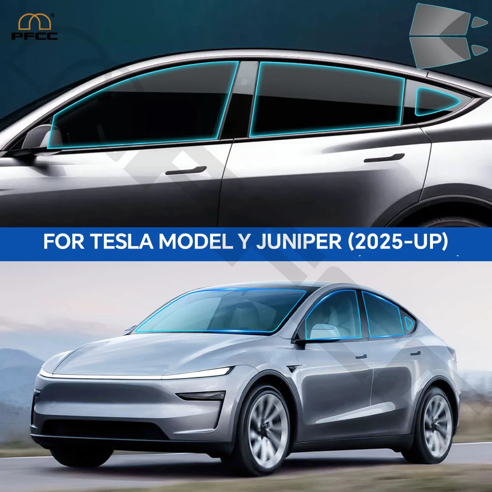 

Предварительно нарезанная защитная пленка для тонировки стекол автомобиля Tesla Model Y Juniper 2025 2026, термостойкая, 99% УФ-защита, высокое качество, Bra