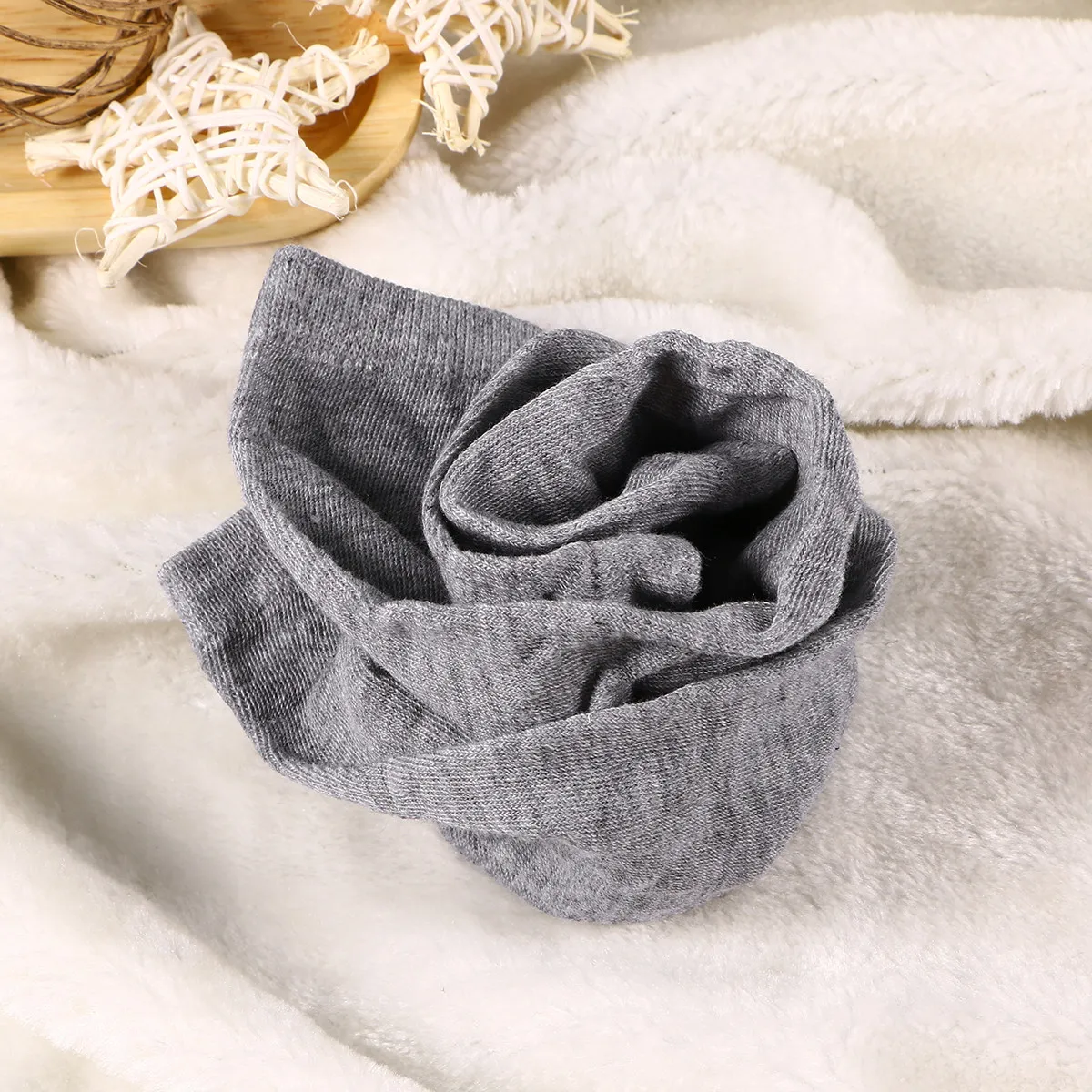 Half Finger Winter Knitted Gloves Long Warm Fingerless Arm Sleeves Light Grey Soft Breathable Comfortable Style