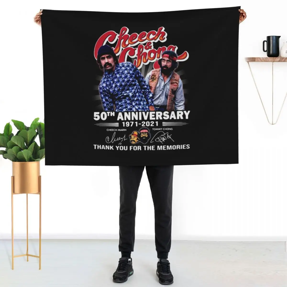 Cheech & Chong 50th Anniversary 1971-2021 Throw Blanket Hairy blankets ands Bed Furrys Luxury Throw Quilt Blankets