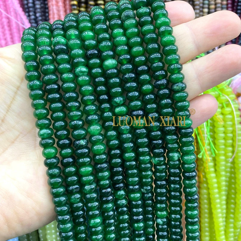 Großhandel Natürliche Stein-Rondelle 5x8MM Gemischte Chalcedon-Abstandsperlen für Schmuckherstellung DIY Armband Charms Zubehör 15'' – Detail 9