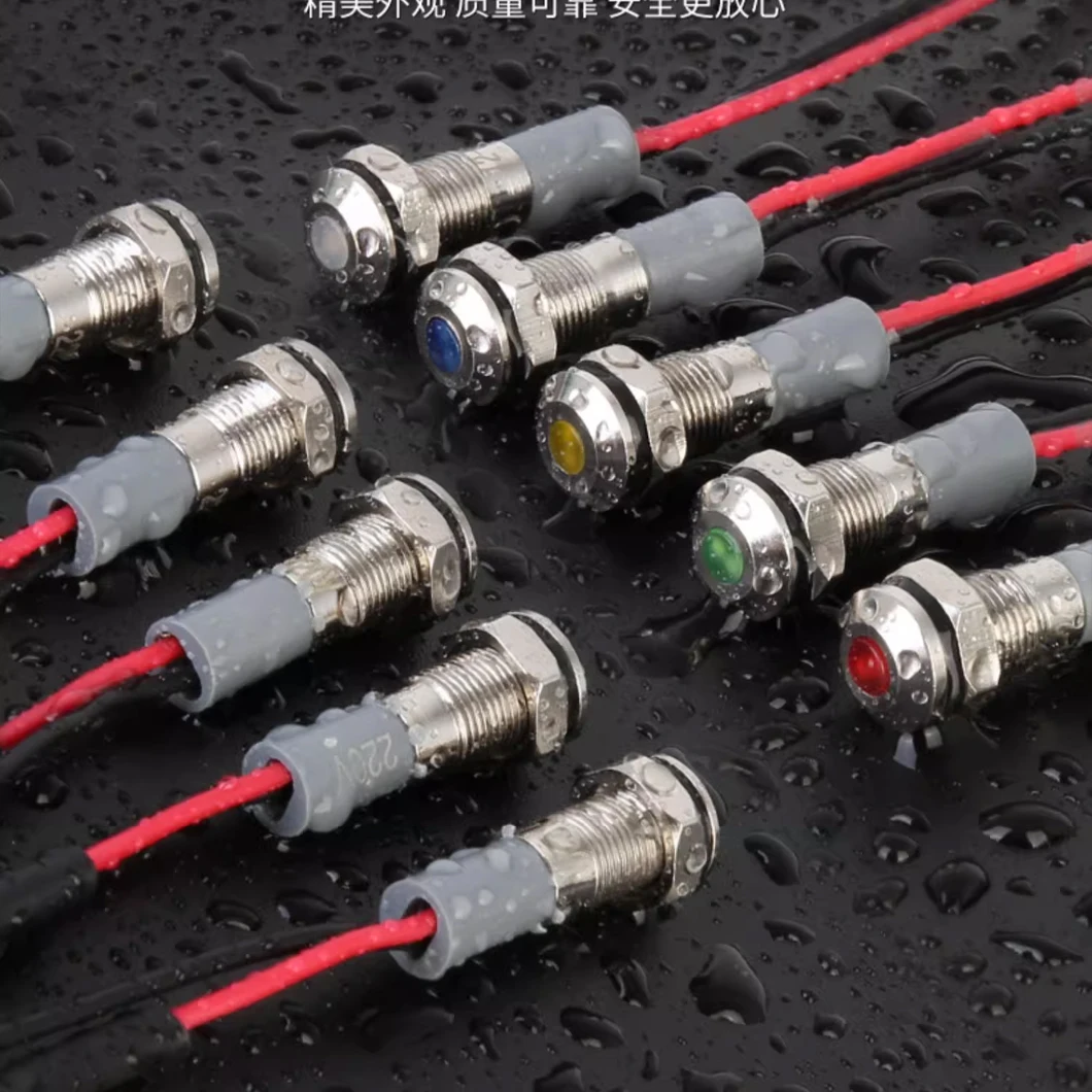 ABILKEEN 20 قطعة 6 مللي متر مؤشر إشارة صناعية صغيرة ضوء 3-6 فولت 12-24 فولت 110 فولت 220 فولت IP65 مقاوم للماء مصباح دليلي معدني