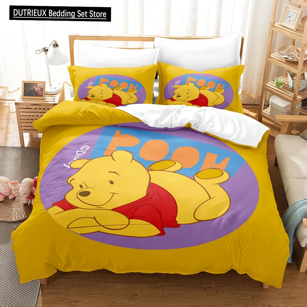 

Disney Cartoon Winnie The Poor Home Bedding Set Little Bear Children's Bedroom Decoration Pillowcase Duvet Cover Double Bed