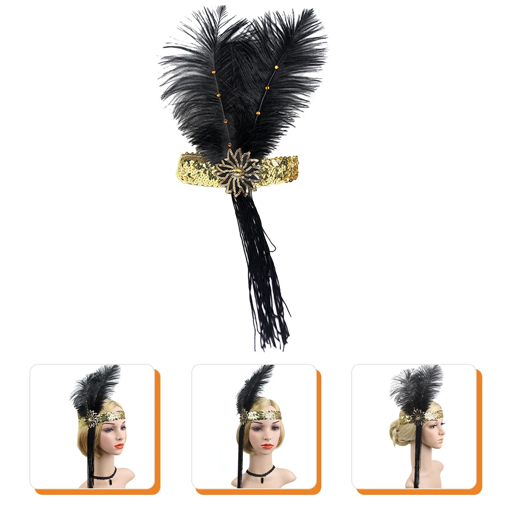 

Fringed Headb 1920s Accessories Unique Headpieces Costume Women Hairb Tassel Flapper Style Elegant Design Wedding Party
