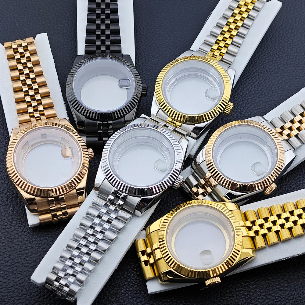 

36/41mm Watch case stainless steel case Fits NH34 n h35 nh36 movement Fit 20mm Strap Sapphire Glass Parts accessory