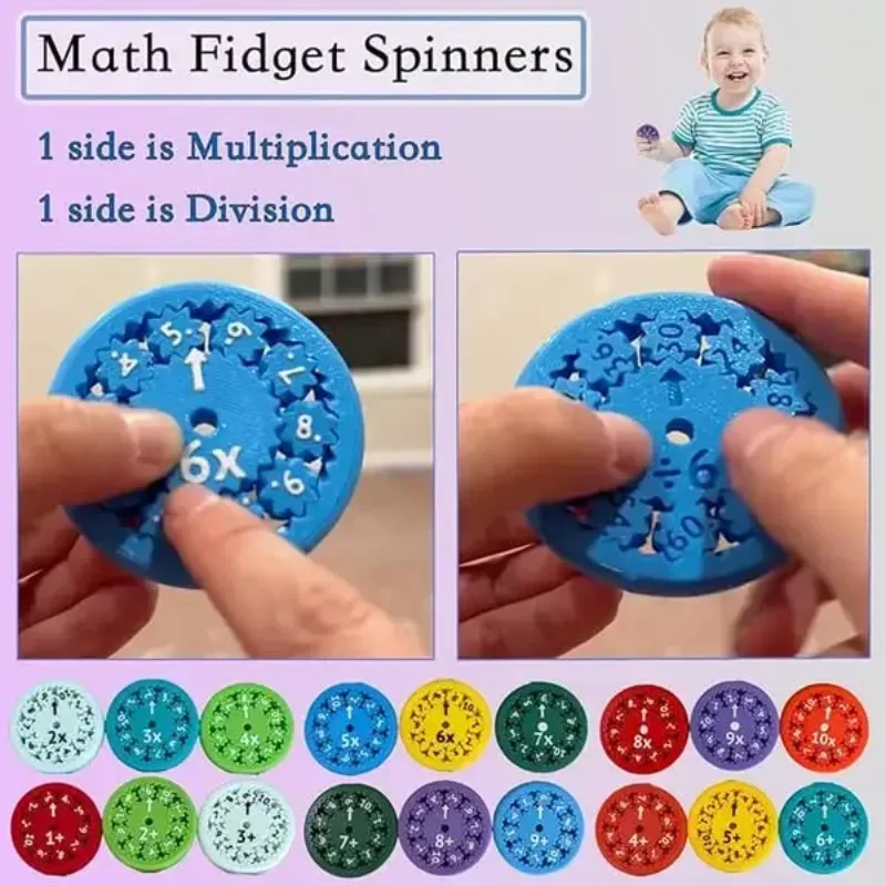 2024 New Math Fidget Spinner impara aritmetica Fingertip Math Puzzle Toys matematica Fidget Spinner insegnamento giocattoli per l'illuminazione