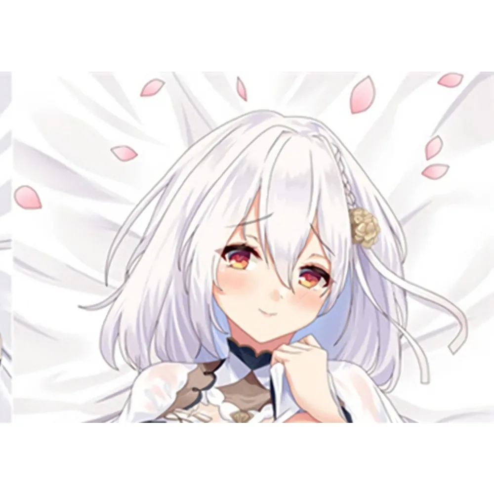 Sirius Dakimakura Pillowcase White Bob Hair Golden Floral Hairpin Peach Skin Cushion Cover
