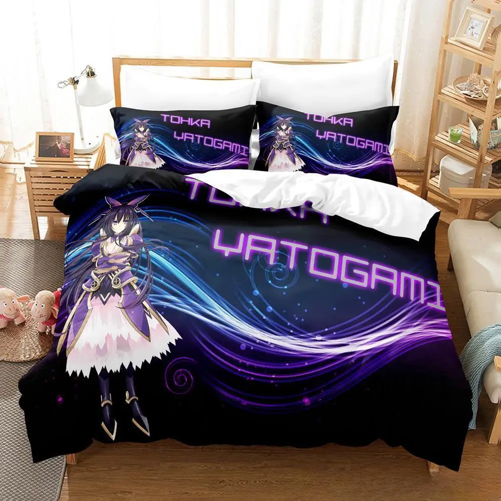 New Date A Live Tokisaki Kurumi Bedding Set Single Twin Full Queen King Size Bed Set Aldult Kid Bedroom Duvet Cover Sets Anime