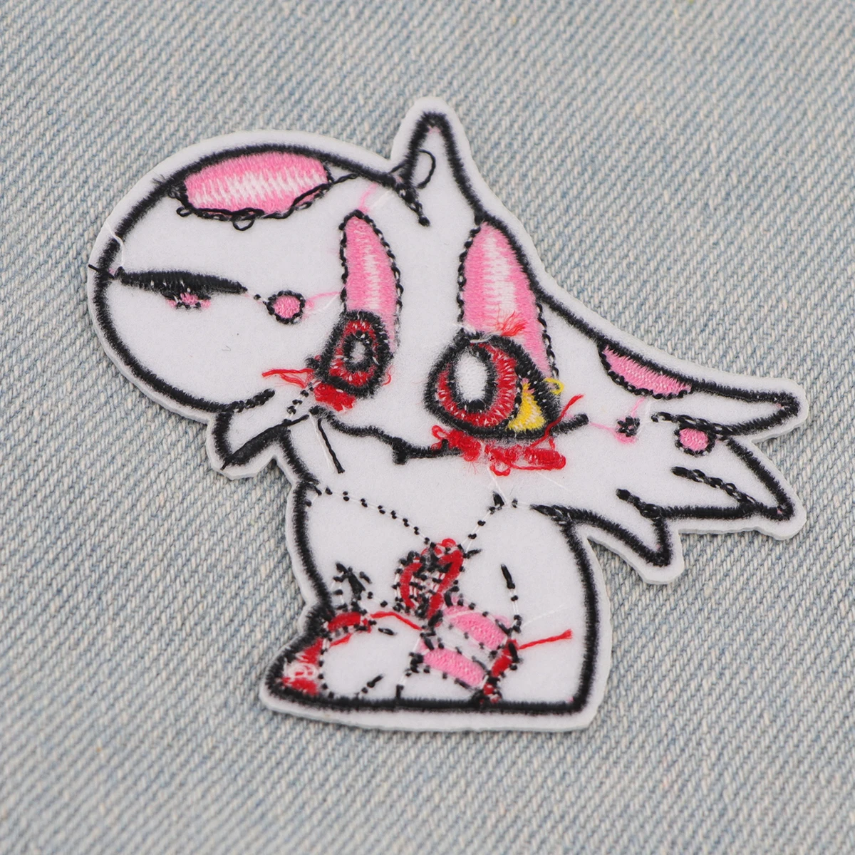 Cute Cartoon Embroidered Patches For Clothing DIY Badge Pink and White Patches Character Patches On Clothes Stickers Appliques