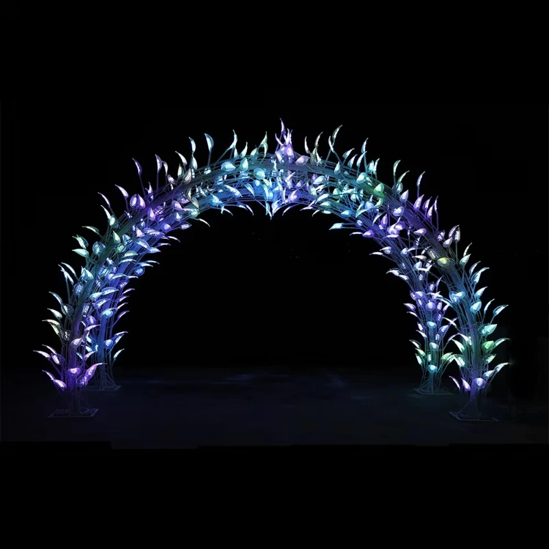 IP65 LED RGB Leaf Arch Pattern Indoor and Outdoor Garden Decoration Christmas Day Wedding Decorative Lights