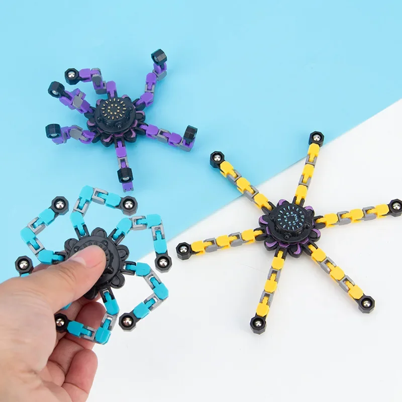 Deformado Fidget Spinner Cadeia Brinquedos para Crianças e Adultos, Hand Spinner, Ventilação Brinquedos, Presente para Crianças