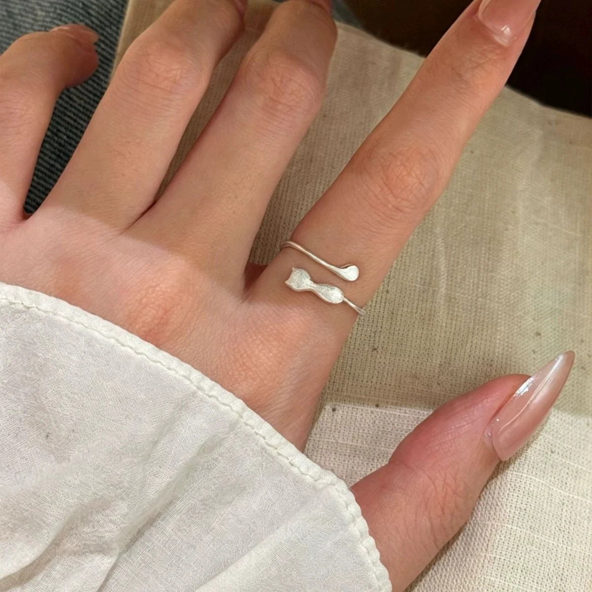 XIYANIKE Cute Matte Frosted Cat Adjustable Finger Rings For Women Girl Fashion New Trendy Jewelry Accessories Gift Party кольца