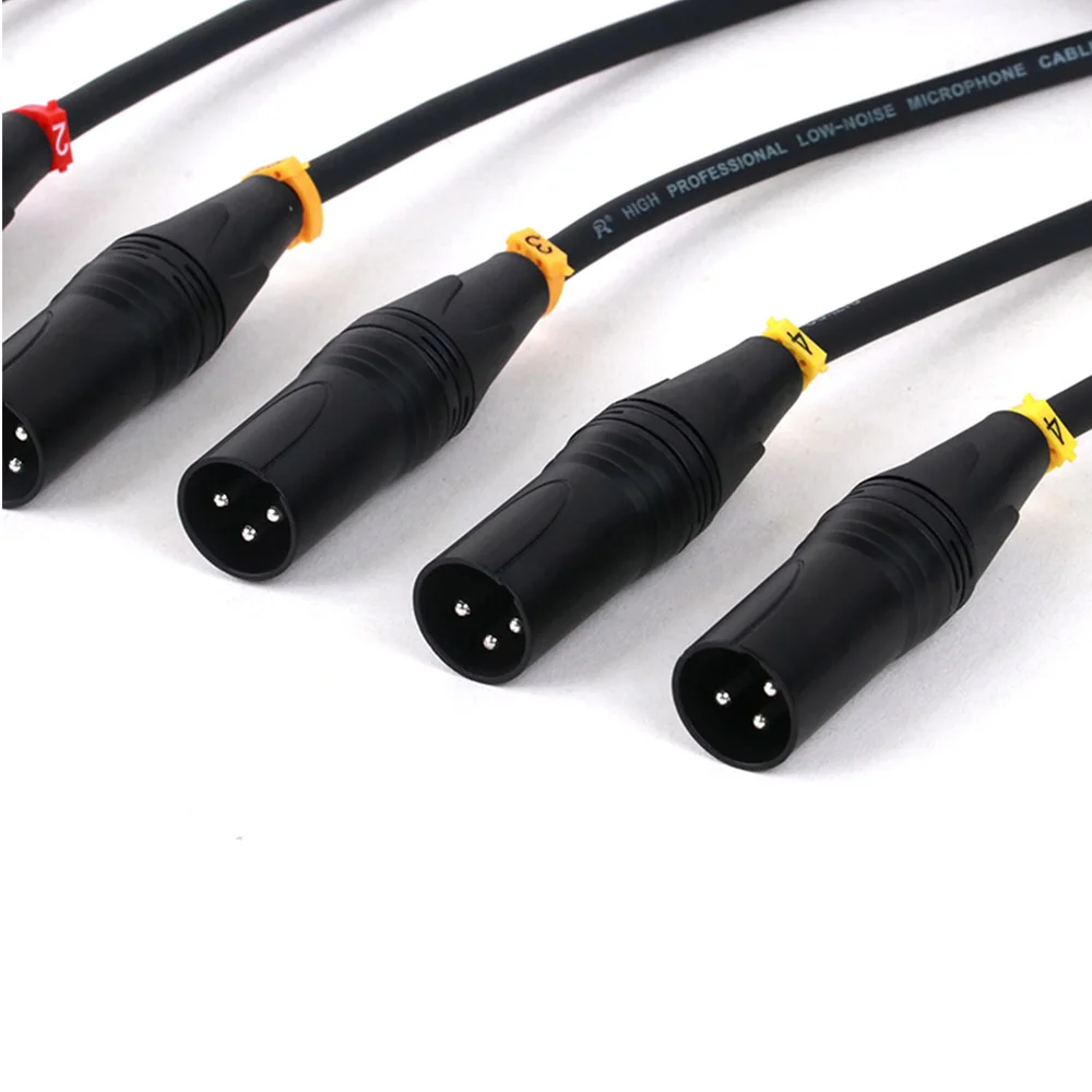 8-Hole 3Pin XLR Panel Mount MIC Male Socket to 3Pin XLR Male Audio Extension Cable,Customized 8-Way 1U Cabinet XLR Jumper Rack