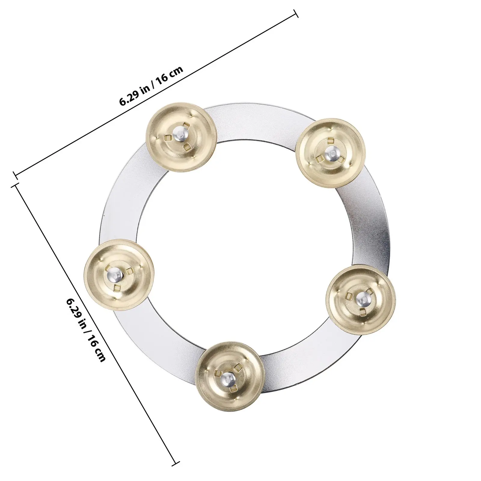 Cymbal Ching Ring Tambourine Stainless Steel Mountable Drum Bell for Hi-Hat Stand Tambourine Percussion Instrument Adults Kids