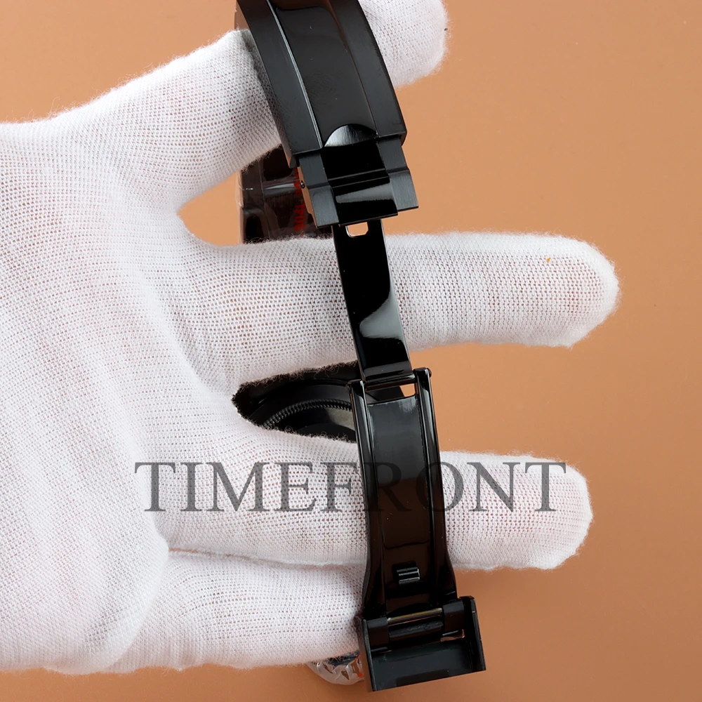 With Dark Blue 28.5mm Sunburst Dial Hands 40mm NH35 Black Watch Case Oyster Strap For NH34  NH35 NH36 NH38 Movement Yacht-Master