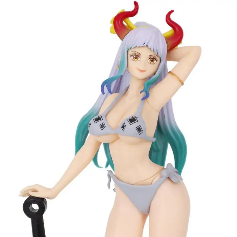 24cm One Piece Anime Figure Charming Holiday Swimwear Yamato Standing Posture Desktop Ornament Collection Model Gift Toy