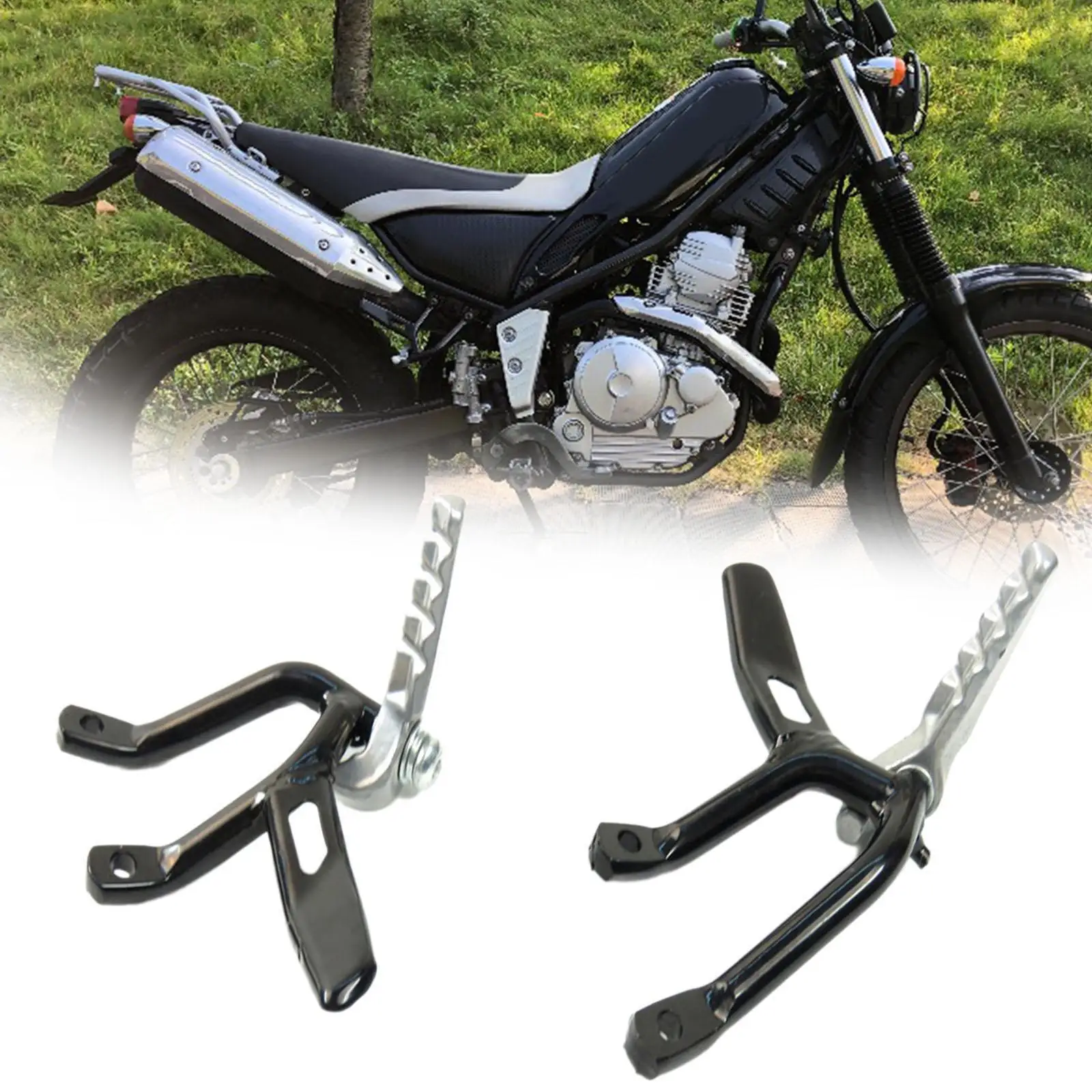 2x Motorcycle Rear Passenger Foot Pegs Professional Easy to Install Replaces Spare Parts Foldable Footrest Motorcycle Footrest