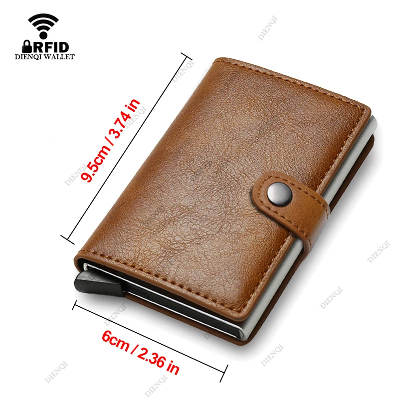 Antitheft ID Credit Card Holder Men Wallets Luxury Carbon Fiber Blocking Rfid Aluminum Bank Cardholder Case Slim Wallet for Men