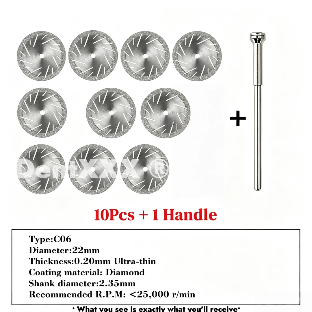 Ultra-Thin Double-Sided Diamond Grinding Discs – 0.20mm Cutting & Polishing Blades with 2.35mm Shank