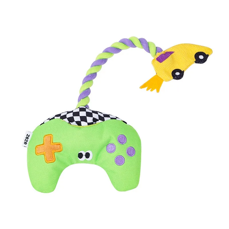 

Dog Tug Toy With Rope Squeaker Chew Resistant Gamepad Design Interactive Pull Toy Small Medium Dogs Teeth Cleaning Training Play