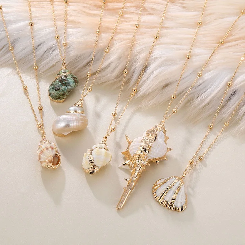 Unique Ocean Series Shell Necklace Women Natural Conch Patte