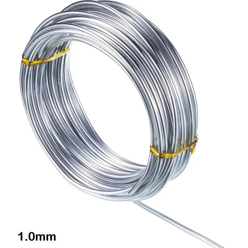 Aluminum Wire 1mm 1.5mm 2mm Metal Craft Wire Bendable Flexible Craft Metal Wire for Jewelry Making Beading Floral Supports