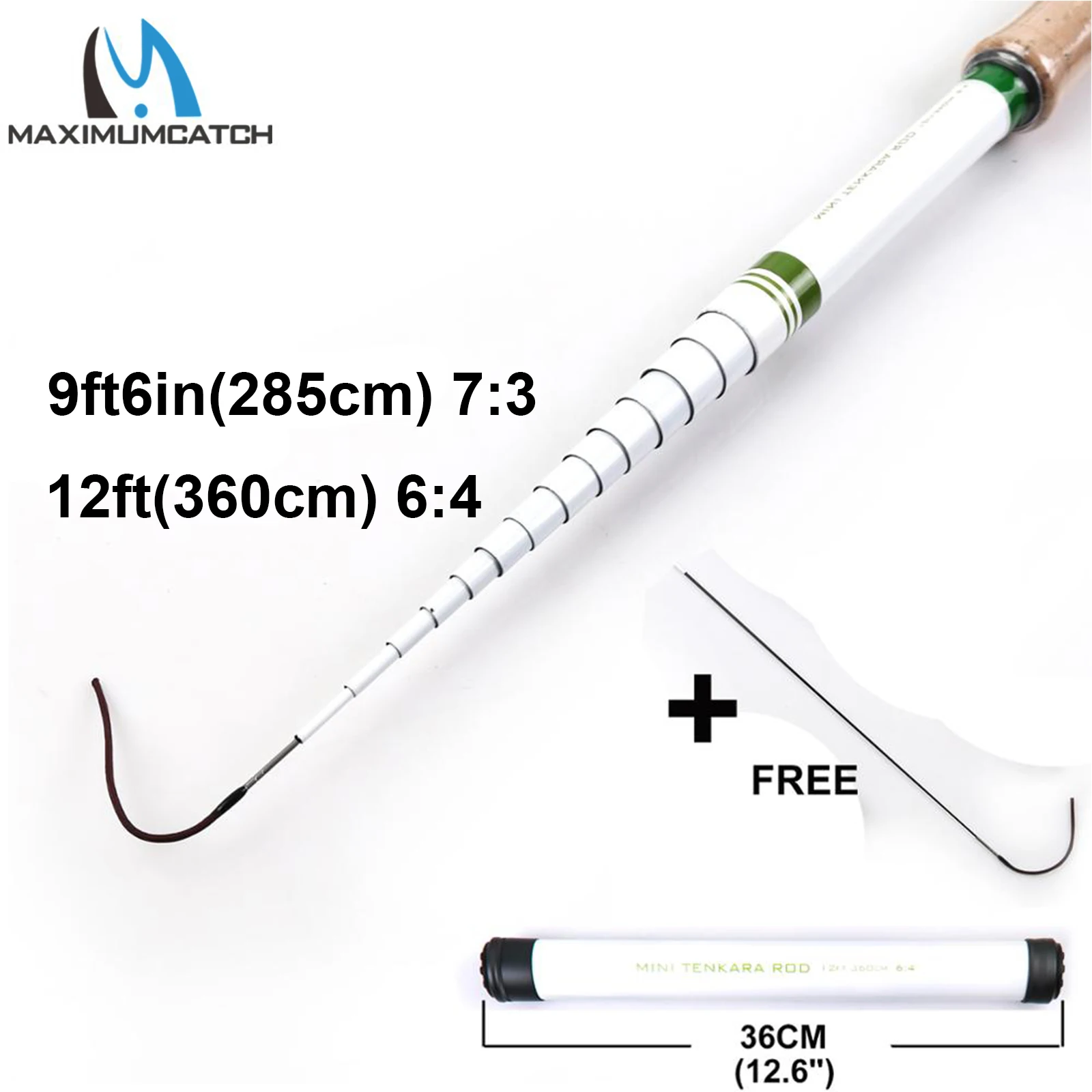 Maximumcatch Stream Mini Tenkara Fly Fishing Rod 5FT/6FT 150/180cm 6:4 Action Telescopic Carbon Fiber Fly Rod with Extra Tip