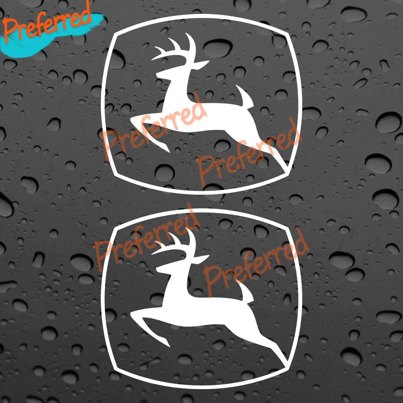 2x JOHN DEERE STICKERS VINYL TRACTOR PLANT MACHINERY CAR VAN TOOLBOX WINDOW FARM Customizable in Any Sticker Size -No Background