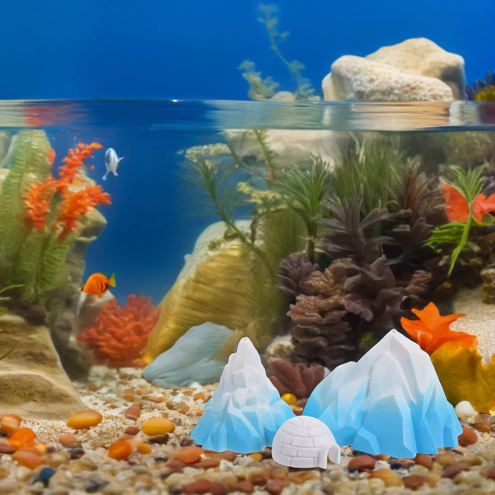 

3Pcs Mini Glacier Decorations Arctic Iceberg Models for Micro Landscape Underwater Scene Snow Mountain Display PVC Safe