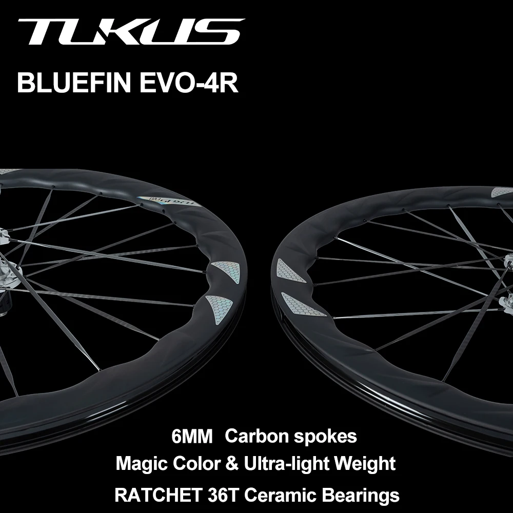 

TUKUS BLUEFIN EVO 4R Wheels 700C Bicycle Upgrade wheelset Road Bike Rims Aerodynamic High Rigidity Disc Brake Ciclismo Rings