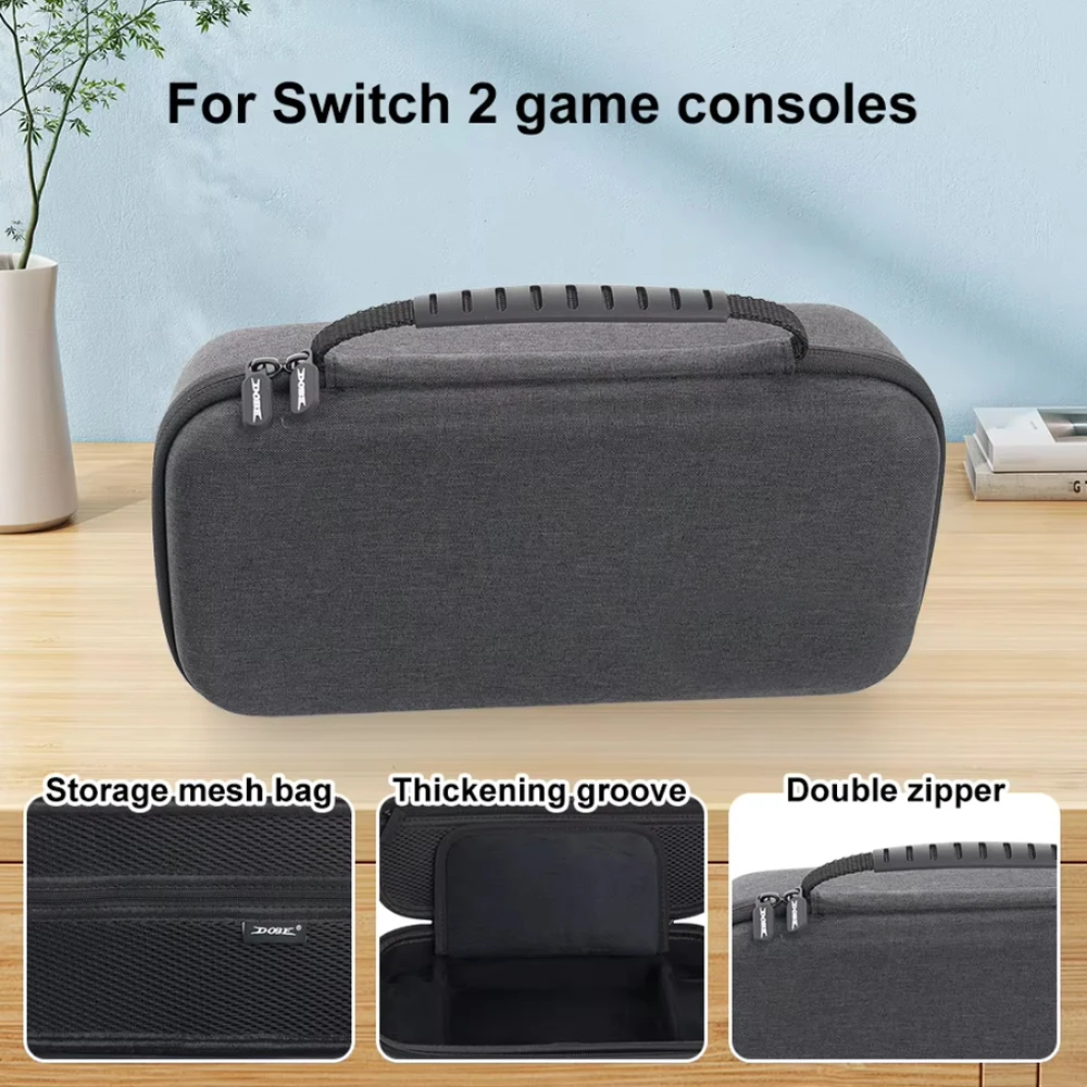 

For Switch 2 Console Carrying Case with 8-Bit Game Cartridge Storage Box with Mesh Pocket Zipper Handbag
