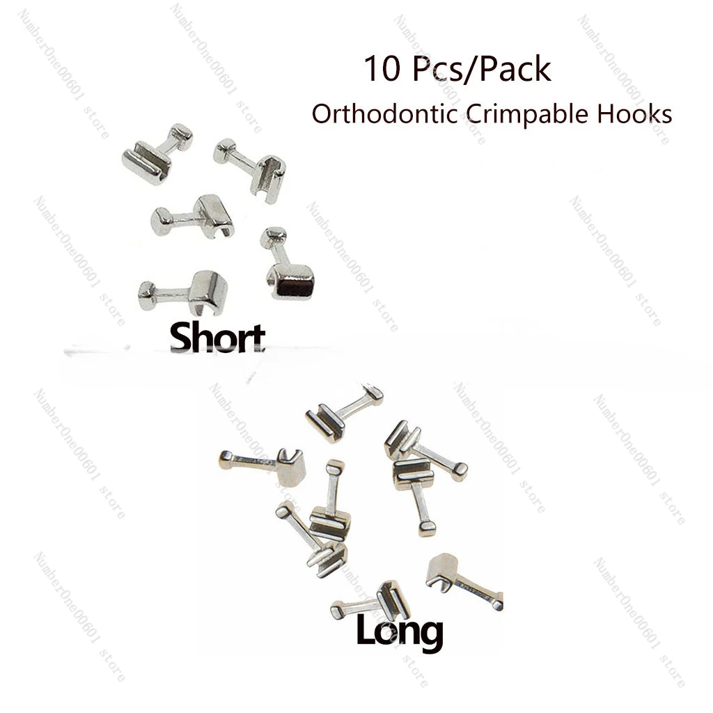 

Dental Traction Crimpable Hook Orthodontic Accessories Lengthened Crimpable Hook Standard Crimpable Hook 10 PCs/Pack