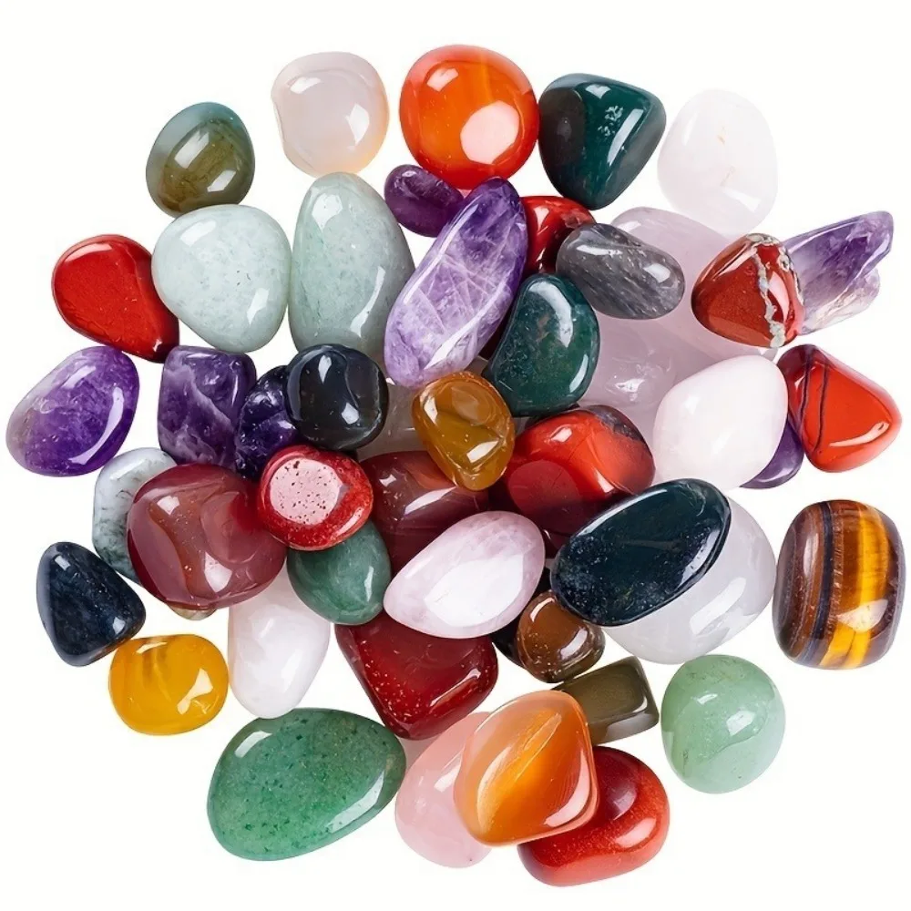 100g/Bag Irregular Natural Tumbled Stones Ornament Art Mix Color Crystals Bulk Stone Landscape Craft Home Aquarium Decor
