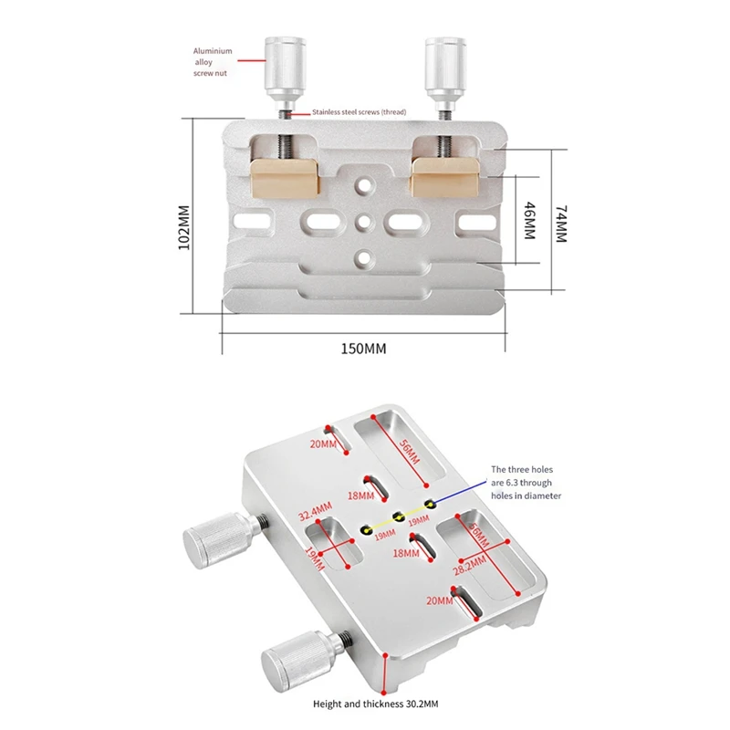 

A57T Angeleyes Silver Finderscope Dovetail Slot Dual Losmandy/Vixen Plate with 2 Locking Screws