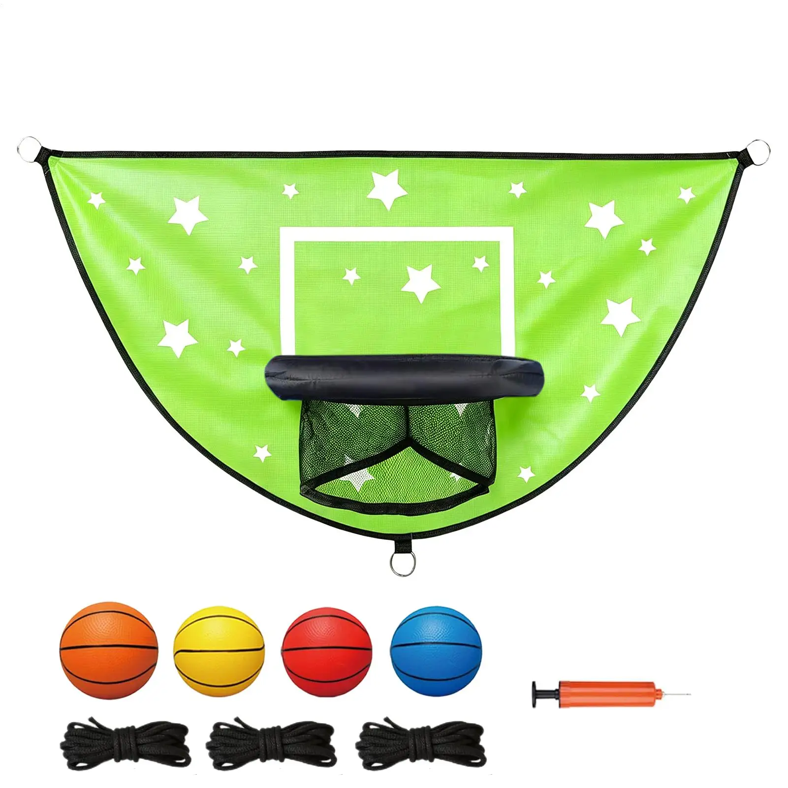 

Баскетбольное кольцо для батута: игровой набор для детей, баскетбольный комплект для батута для игр на площадке, упражнений на заднем дворе и в саду