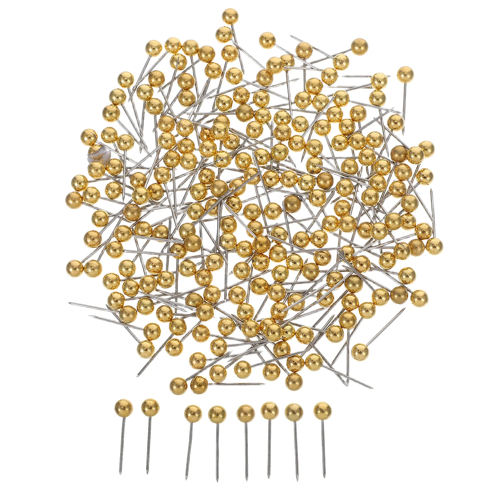 200 pcs Golden Earth Push Pins Round Head Thumbtacks For Wall Bulletin Board Cork Board Pins Office School Home Map Tacks Poster